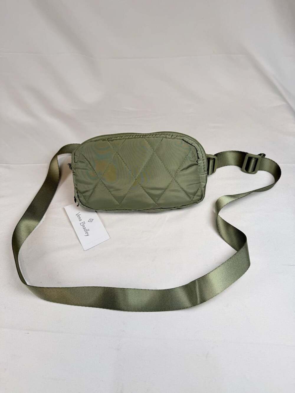 Preppy Vera Bradley NWT Essential Mini Belt Bag Sage Green Quilted Ultralight